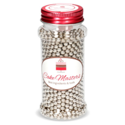 Ζαχαρωτές πέρλες μεταλλικές 3mm - ανοικτό ασημί - 100gr