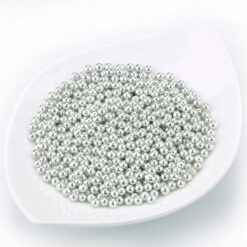 Ζαχαρωτές πέρλες μεταλλικές 3mm - ανοικτό ασημί - 50gr