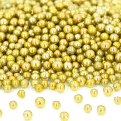 Ζαχαρωτές πέρλες μεταλλικές 3mm - χρυσές - 50gr