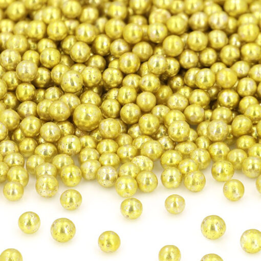 Ζαχαρωτές πέρλες 5mm - χρυσές - 80gr