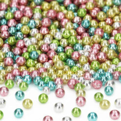 Ζαχαρωτές πέρλες μεταλλίκες 3mm - πολύχρωμες - 50gr