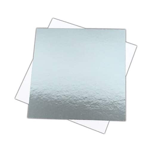 Δίσκος τετράγωνος ασημί/λευκό - 15εκ - 1.5mm