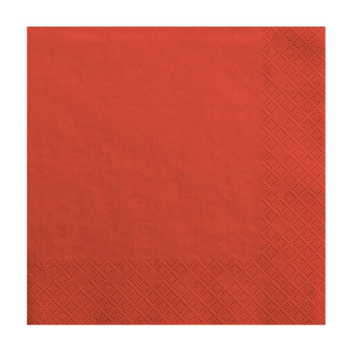 Χαρτοπετσέτες - κόκκινες - 3 φύλλα - 33x33cm - 20τμχ
