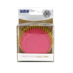 Θήκες για cupcakes PME foil ροζ & χρυσό - 30τμχ