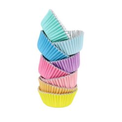 Θήκες για cupcakes με επένδυση foil - παστέλ αποχρώσεις