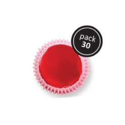Θήκες για cupcakes μεταλλικό κόκκινο - 30τμχ